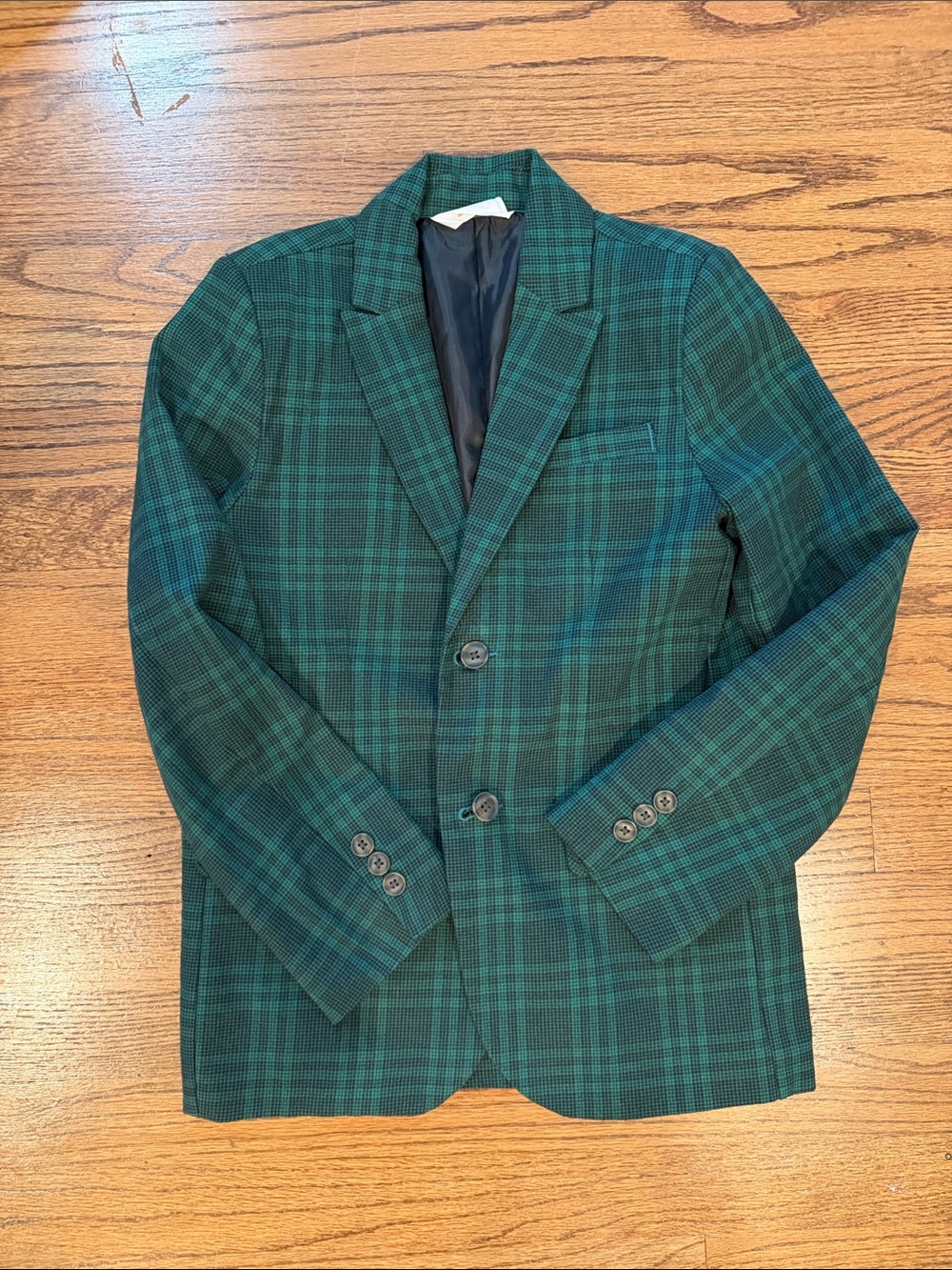 Cat & Jack Green and Teal Plaid Kids Blazer